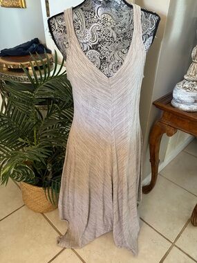 Fever Asymmetrical Tank Dress in Light Taupe